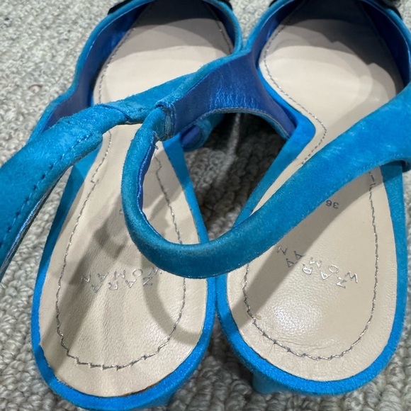 Blue Slingback Heels with Crystal Embellishment - Picture 3 of 5